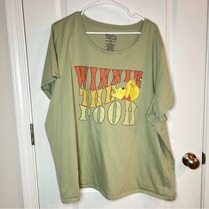 Disney Winnie the Pooh Graphic Tee Women’s 4X Green Retro Short Sleeve T-Shirt